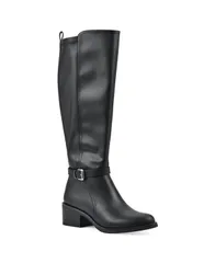 ホワイトマウンテン レディース シューズ ブーツ・レインブーツ トール ブーツ White Mountain Womens Custard Tall Shaft Riding Boots Black Smooth ブラック