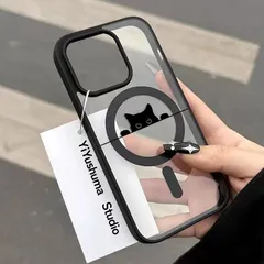 【新品】 スマホケース 猫柄 かわいい シンプル おしゃれ 無地 シリコン iphone15/16/17シリーズ対応ケース 耐衝撃 アイフォン15/16/17対応 落下防止 大人可愛い 韓国 マグセーフ ワイヤレス充電対応 レディース プレゼント ギフト  0