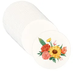 水彩紙 カードサイズ 水彩画用紙 ポストカード 中目 300gsm 50枚入り 水彩紙 丸 直径12 cm ブックマーク 紙 無地 サンキューカード、招待状、グリーティングカード、水彩画、DIY、工芸品用絵材用具 塗り絵 落書き お絵描き 練習用