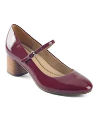 アース レディース シューズ パンプス ヒール Earth Womens Rumer Mary Jane Block Heel Pumps Red Patent Leather レッドのサムネイル