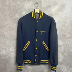 60s〜70s ヴィンテージ スタジャン ウール ネイビー×イエロー