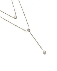 【数量限定】2連Y字ネックレス レディース キュービックジルコニア ラリアット/チョーカー 3色