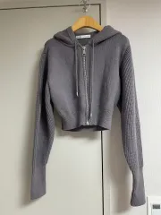 ザラ ニット フード ジップアップ