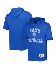 ミッチェルネス メンズ アウター パーカー・スウェット Mitchell Ness Mens Royal Distressed Los Angeles Rams Washed Short Sleeve Pullover Hoodie Royal