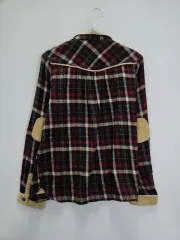ヴィンテージ Y2K コーデュロイ パッチワーク ウェスタン フランネル CHECK シャツ M