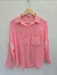 ピンク レース ポイント ブラウス