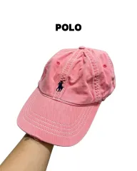 POLO RALPH LAUREN(ポロラルフローレン) オールドスクール ベースボールキャップ ピンク/白 スティッチ