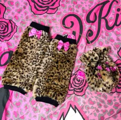 MA*RS マズ ピンク リボン ヒョウ柄 レオパード ファー トリミング チェーンバッグ 姫 姉ギャル ピン