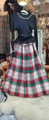 チェック プリーツ ロング スカート