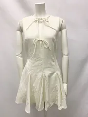 1081 ZARA ザラ キャバクラ ドレス ミニ タグ付き フロントリボンワンピース ノースリーブ フレア キャバドレス S