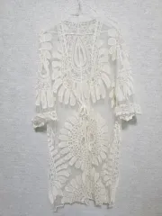 アイボリー レイ レース ロング カーディガン