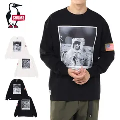 チャムス Tシャツ 長袖 CHUMS CH01-2632 SPACE PHOTO BRUSHED L/S スペースフォトブラッシュドロングスリーブTシャツ NASA NL長袖 メンズ レディース オーバーサイズ 宇宙 月面着陸 ロンT 綿100％  メール便 