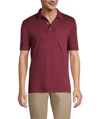 ランズエンド メンズ トップス ポロシャツ トール コットン Lands End Mens Tall Short Sleeve Cotton Supima Polo Shirt with Pocket Rich burgundy バーガンディ
