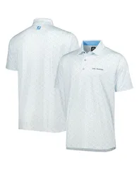 フットジョイ メンズ トップス ポロシャツ プリント FootJoy Mens White Light Blue THE PLAYERS Allover Print ProDry Polo Shirtのサムネイル