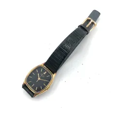 【非稼働】セイコー SEIKO エクセリーヌ 腕時計 ゴールド 1220-5110 レザー 黒