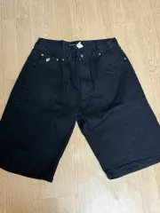 ROCAWEAR ブラック デニム バミューダ ハーフパンツ