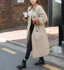 裏ファー ダウンコート - ベージュ