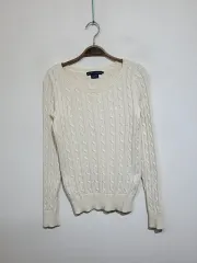 (S) ラルフローレン ポロ ケーブル編み ニット アイボリー ケーブル セーター