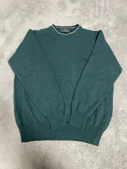 イタリア製 FRED PERRY ウール100％ ラウンドネックニット L