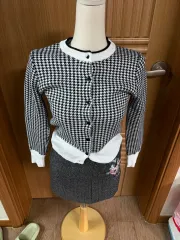 ハウンドトゥースチェックカーディガン