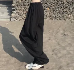 ワイド トレーナー 起毛 パンツ ブラック