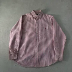 100 POLO RALPH LAUREN(ポロラルフローレン) ピンク ストライプ コットン シャツ