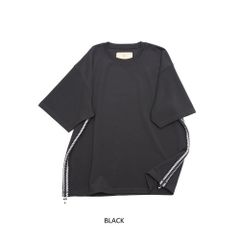 新品quolt クオルト GLINTスパンコールLINEカットソーBLACK-L - メルカリ