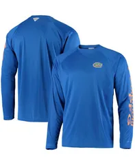 コロンビア メンズ トップス Tシャツ Columbia Mens PFG Royal Florida Gators Terminal Tackle OmniShade Long Sleeve Tshirt Royal