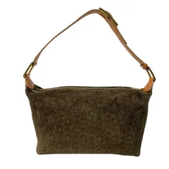 セリーヌ CELINE ヴィンテージ Cマカダム スエード ショルダーバッグ レディース