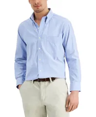 クラブルーム メンズ トップス シャツ レギュラーフィット Club Room Mens Regular Fit Pinpoint Dress Shirt Light Blue ブルー