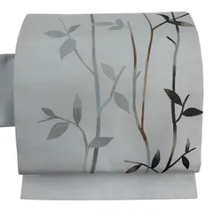 名古屋帯 秀品 樹木 青灰色 正絹 【中古】