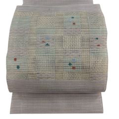 新品 正絹 夏 絽 名古屋帯 八寸帯 絽つづれ 綴れ 未仕立て品 生成