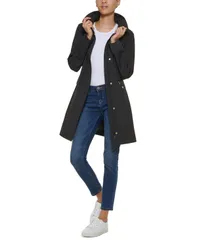 コールハーン レディース アウター ジャケット・ブルゾン コート Cole Haan Packable Hooded Raincoat Black ブラック