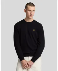 ライルアンドスコット メンズ アウター ニット・セーター クルーネック コットン Lyle Scott Mens Cotton Merino Crew Neck Sweater Jet black ブのサムネイル