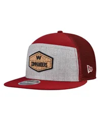 ニューエラ メンズ アクセサリー 帽子 New Era Mens GrayBurgundy Washington Commanders Cork Split Panel 9FIFTY Trucker Snapback Hat Gray Burgundy グレー