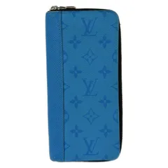 LOUIS VUITTON(ルイヴィトン) 長財布 タイガラマ ジッピーウォレットヴェルティカル M30467 ブルー レザー、牛革