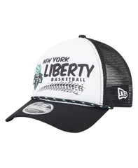 ニューエラ メンズ アクセサリー 帽子 グラフィック New Era Mens and Womens WhiteBlack New York Liberty 9FORTY AFrame Graphic Trucker Hat White Black ホワイト