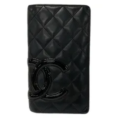CHANEL(シャネル) 長財布 カンボンライン A26717 黒 レザー、ラムスキン