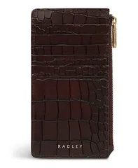 ラドリー ロンドン レディース アクセサリー 財布 ミニ Radley London Sloane Mews Faux Croc Mini Zip Top Coin Wallet Dark Brown ブラウン