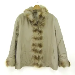 バルマン ショートコート ファージャケット アウター シルク ブルーフォックス レディース 9サイズ ベージュ BALMAIN 【中古】のサムネイル