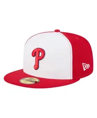 ニューエラ メンズ アクセサリー 帽子 New Era Mens WhiteRed Philadelphia Phillies Repeat 59FIFTY Fitted Hat White Red ホワイト