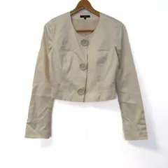 リエンダ ノーカラージャケット アウター ショートジャケット レディース Mサイズ ベージュ rienda 【中古】