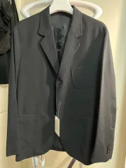 M Years ago ブラック ジャパニーズ ボイルド ウール モダール ウール ファブリック ポニック ブレーザー