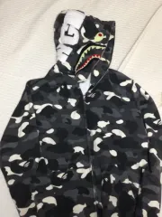 A BATHING APE(アベイシングエイプ) シティ カモフラージュ 夜光 흑계 シャーク フード ジップアップ XXL