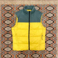 ZARA イェロー ポリ ダウンベスト メンズ M
