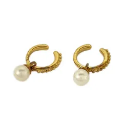 ete(エテ) イヤリング - ゴールド×白 イヤーカフ