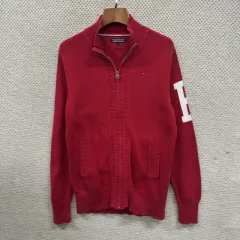 Tommy Hilfiger トミーヒルフィガー カジュアル 刺繍 ロゴ コットン ニット ジップアップ カーディガン 164 A05591