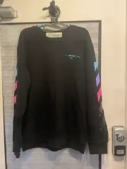 オフホワイト ブラック ストライプ スウェット L 実寸105 ヴィンテージ