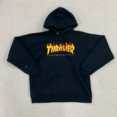 M THRASHER(スラッシャー) フレイム ロゴ フーディー Tシャツ 0202M1