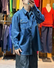 XL ディッキーズ ツーポケット リラックスフィット インディゴデニム シャツ